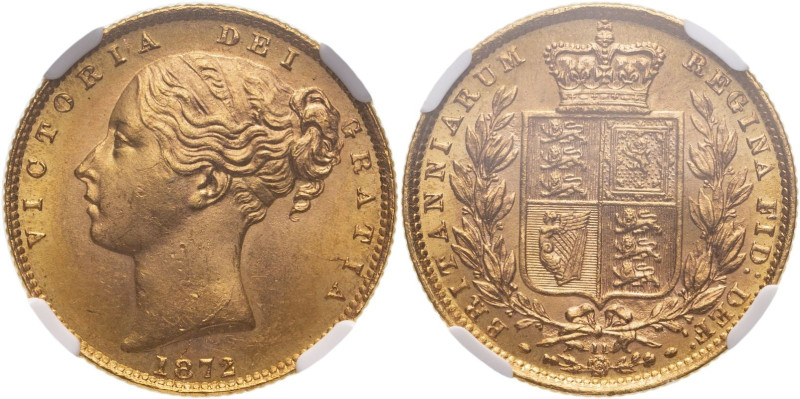 UNITED KINGDOM. Victoria, 1837-1901. 
Gold sovereign, 1872. London. Shield - di...