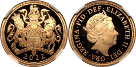 United Kingdom Elizabeth II 2022 Gold Sovereign Platinum Jubilee Proof NGC PF 70 ULTRA CAMEO