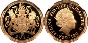 United Kingdom Elizabeth II 2022 Gold Half-Sovereign Platinum Jubilee Proof NGC PF 70 ULTRA CAMEO