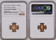 United Kingdom Elizabeth II 2022 Gold 1/4 Sovereign Platinum Jubilee Proof Pattern Piedfort NGC PF 69 ULTRA CAMEO