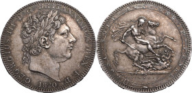 United Kingdom George III 1820 Silver Crown Extremely fine