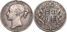 United Kingdom Victoria 1847 Silver Crown Good fine