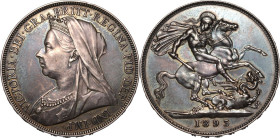 United Kingdom Victoria 1893 Silver Crown Proof (LVI) Cleaned