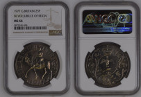 United Kingdom Elizabeth II 1977 CuproNickel Crown Silver Jubilee NGC MS 66