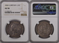 United Kingdom Victoria 1846 Silver Halfcrown NGC AU 58
