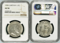 United Kingdom Edward VII 1908 Silver Halfcrown NGC AU 58