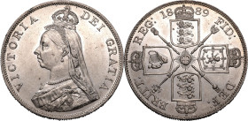 United Kingdom Victoria 1889 Silver Double Florin Mint state