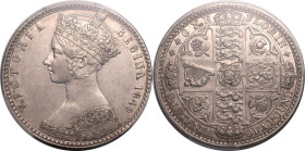United Kingdom Victoria 1849 Silver Florin Godless PCGS AU55