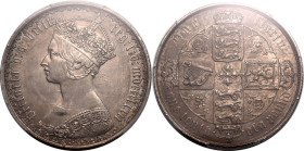 United Kingdom Victoria 1872 Silver Florin PCGS AU55