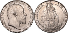 United Kingdom Edward VII 1902 Silver Florin Mint state