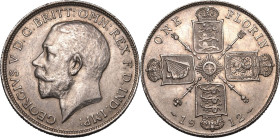 United Kingdom George V 1912 Silver Florin Extremely fine, obverse scratches
