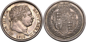 United Kingdom George III 1816 Silver Shilling Extremely fine, toned