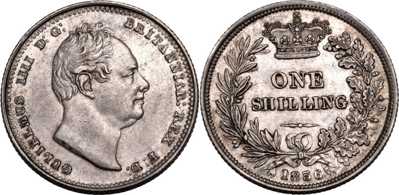 UNITED KINGDOM. William IV, 1830-37. 
Silver shilling, 1836. Royal Mint. 
Bare...