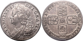 Great Britain George II 1757 Silver Sixpence Plain Angles PCGS MS63