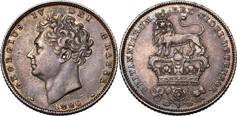 UNITED KINGDOM. George IV, 1820-30. 
Silver sixpence, 1826. Royal Mint. 
Bare ...