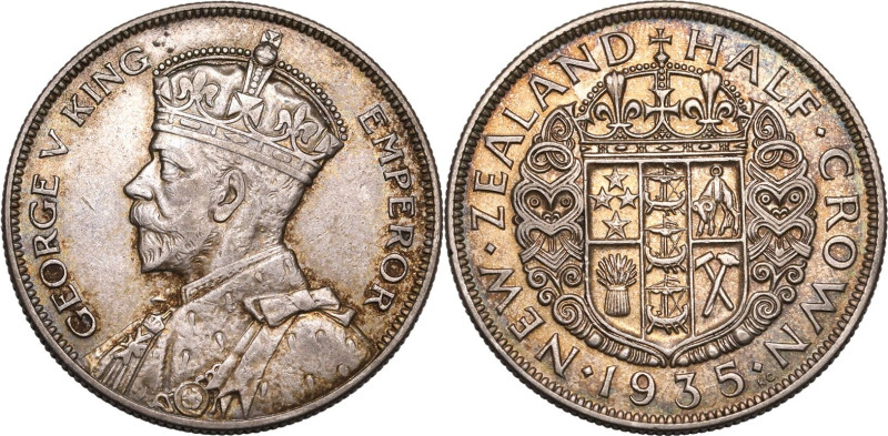 NEW ZEALAND. George V, 1910-36. 
Silver halfcrown, 1935. London. 
Crowned and ...