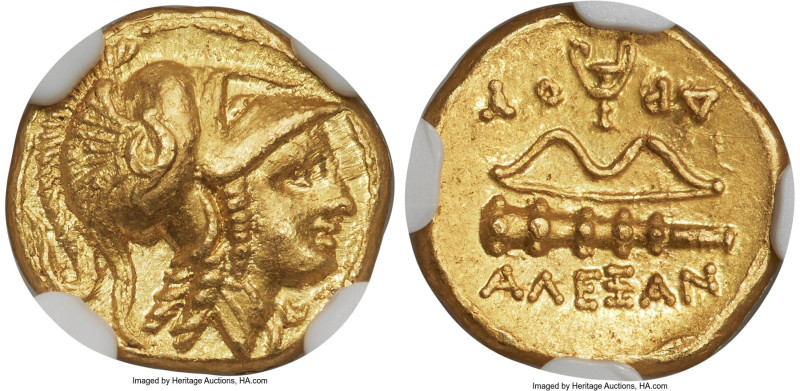 MACEDONIAN KINGDOM. Alexander III the Great (336-323 BC). AV quarter-stater (11m...