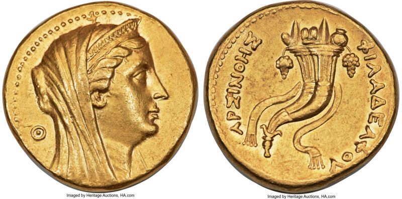 PTOLEMAIC EGYPT. Arsinöe II Philadelphus (277-270/268 BC). AV mnaieion or octodr...