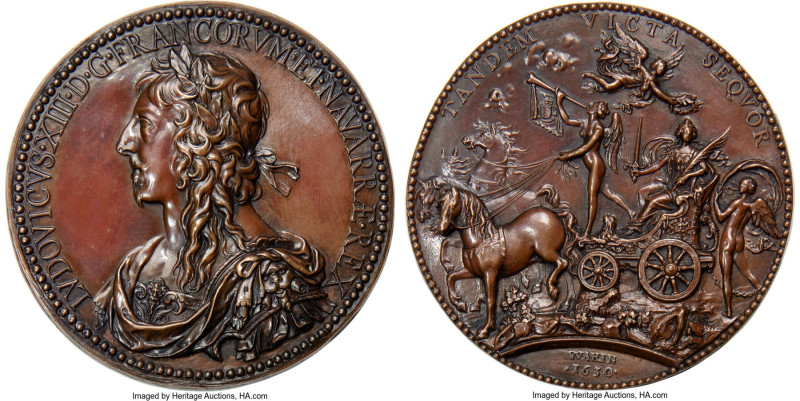 Louis XIII cast-bronze "French Victory over Spain & Duke of Savoy" Medal 1630, J...