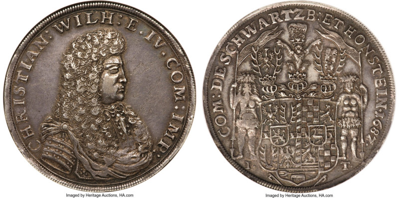 Schwarzburg-Sonderhausen. Christian Wilhelm I Taler 1687 XF40 NGC, Dav-7691. A v...