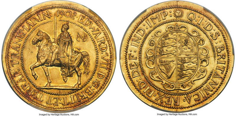 Edward VII gold Specimen Pattern Crown 1902 SP62 PCGS, KM-Unl., ESC-3564 (R6), L...