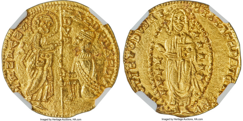 Chios. Anonymous gold Imitative Zecchino ND (1343-1354) MS65 NGC, Fr-2a. Imitati...