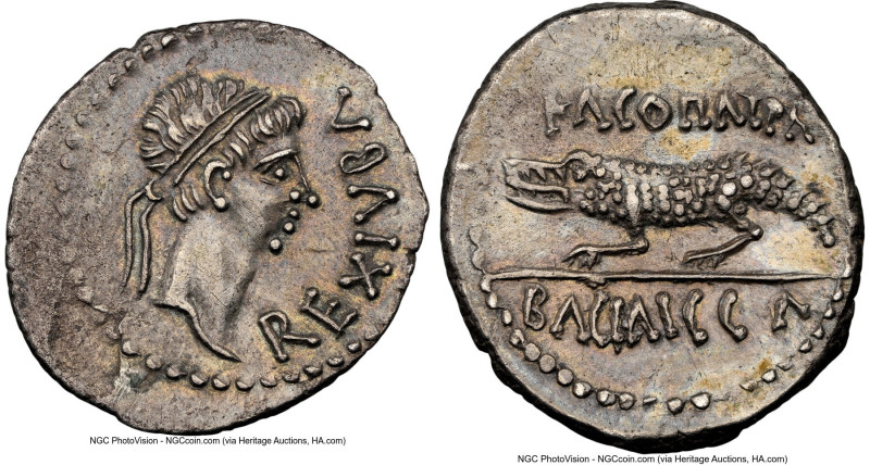 MAURETANIAN KINGDOM. Juba II (25 BC-AD 23/24), with Cleopatra Selene. AR denariu...