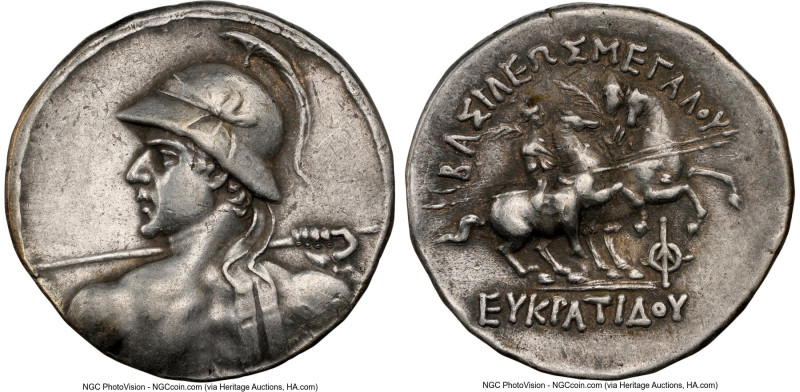 BACTRIAN KINGDOM. Eucratides I the Great (ca. 170-145 BC). AR tetradrachm (32mm,...