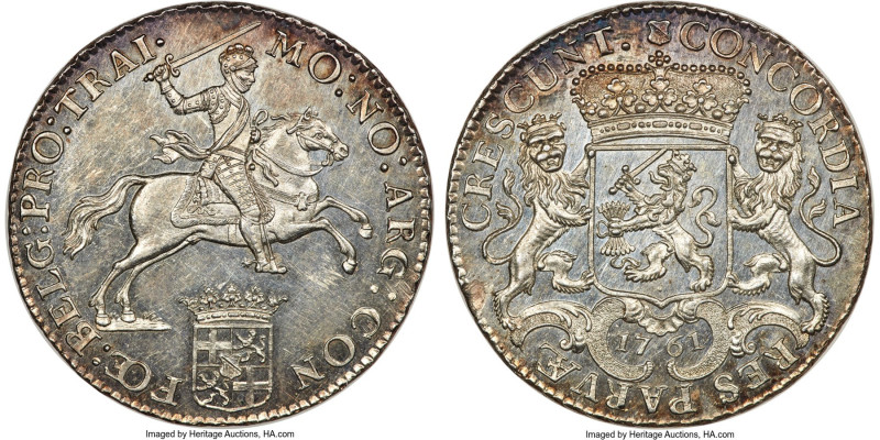 Utrecht. Provincial 1/2 Ducaton (1/2 Silver Rider) 1761 MS61 NGC, KM115.2, Delm-...