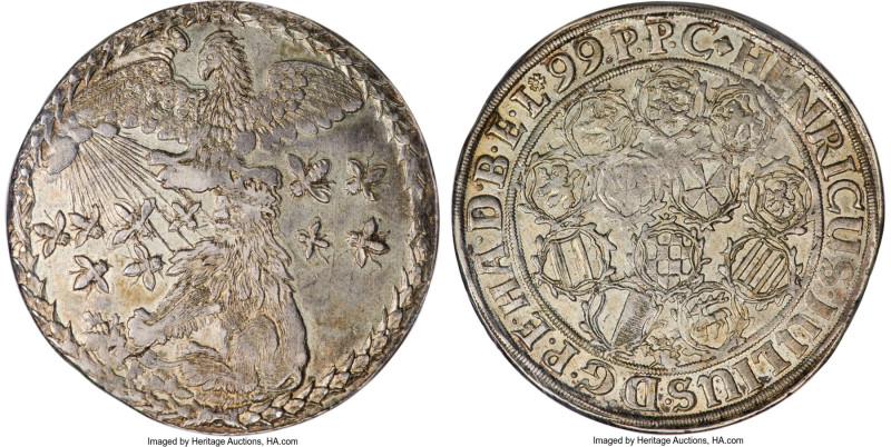 Brunswick-Wolfenbüttel. Heinrich Julius Taler 1599 AU58 NGC, Osterode mint, Dav-...