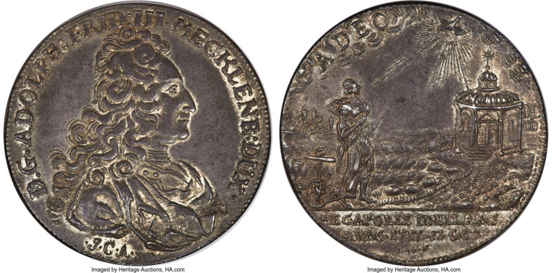 Mecklenburg-Strelitz. Adolf Friedrich III Taler 1717 AU53 NGC, Lubeck mint, KM-U...