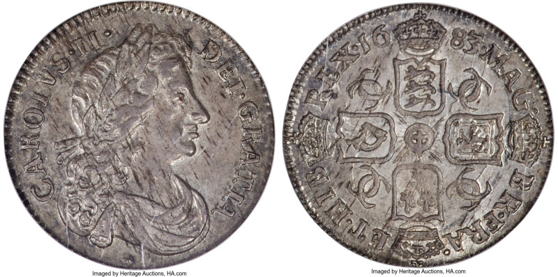 Charles II 6 Pence 1683 MS61 NGC, KM441, S-3382, ESC-580 (prev. ESC-1523). Tied ...