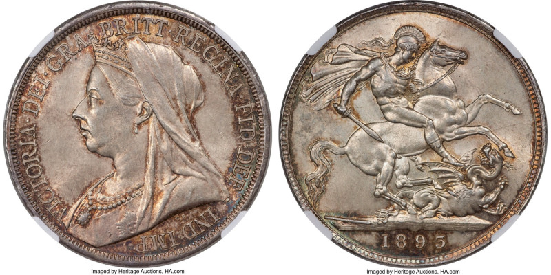 Victoria Crown 1893 MS65 NGC, KM783, S-3937, LVI edge. An confident Gem decorate...