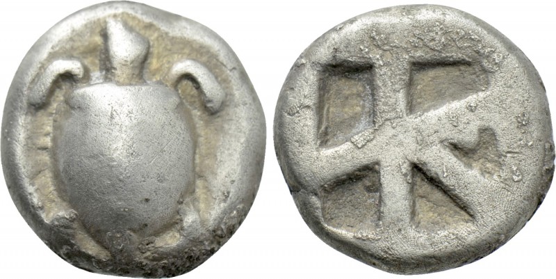 ATTICA. Aegina. Triobol or Hemidrachm (Circa 475-470 BC). 

Obv: Land tortoise...