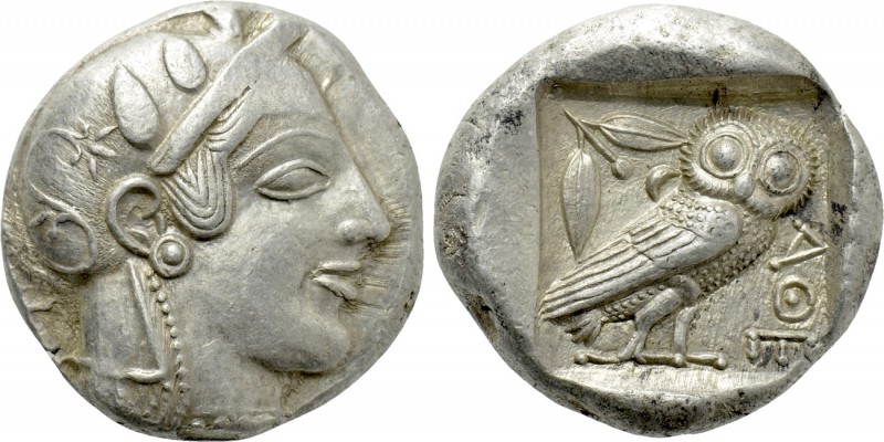 ATTICA. Athens. Tetradrachm (Circa 470-465 BC). Transitional issue.

Obv: Helm...