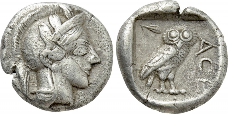 ATTICA. Athens. Drachm (Circa 454-404 BC). 

Obv: Helmeted head of Athena righ...