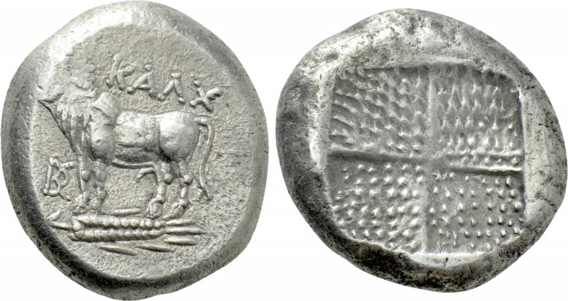 BITHYNIA. Kalchedon. Tetradrachm (Circa 387/6-340 BC). 

Obv: KAΛΧ. 
Bull sta...