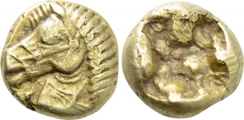 IONIA. Uncertain. EL Hemihekte (Circa 550-525 BC).

Obv: Head of bridled horse...
