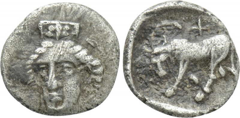 IONIA. Phygela. Hemiobol (Circa 400-380 BC). 

Obv: Head of Artemis Munychia f...