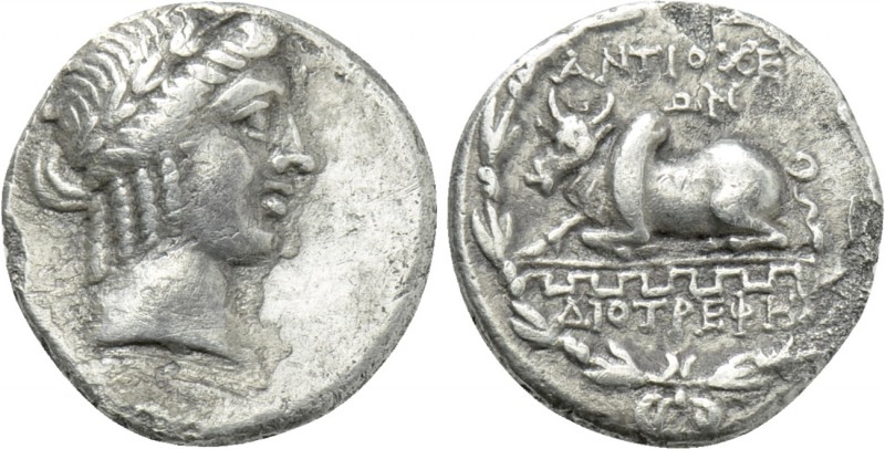CARIA. Antioch ad Maeandrum. Drachm (Mid 2nd century BC). Diotrephes. 

Obv: L...