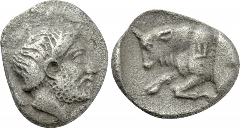 SATRAPS OF CARIA. Hekatomnos (Circa 395-353 BC). Diobol. Mylasa. 

Obv: Bearde...