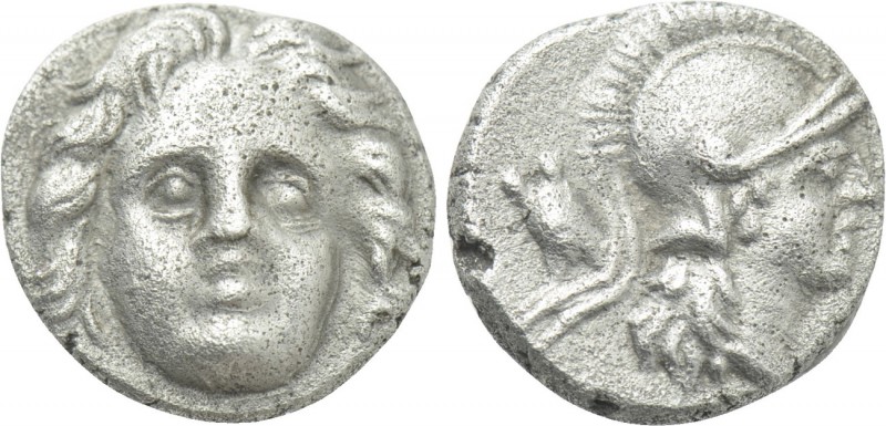 PISIDIA. Selge. Obol (Circa 350-300 BC). 

Obv: Facing gorgoneion.
Rev: Helme...