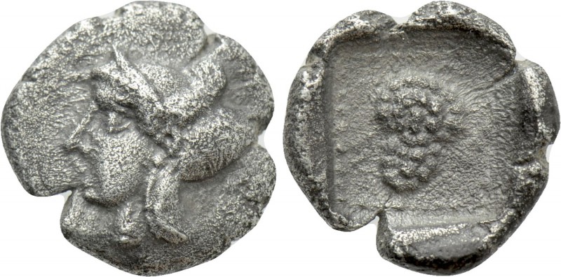 CILICIA. Soloi. Obol (Circa 410-375 BC). 

Obv: Helmeted head of Amazon left....