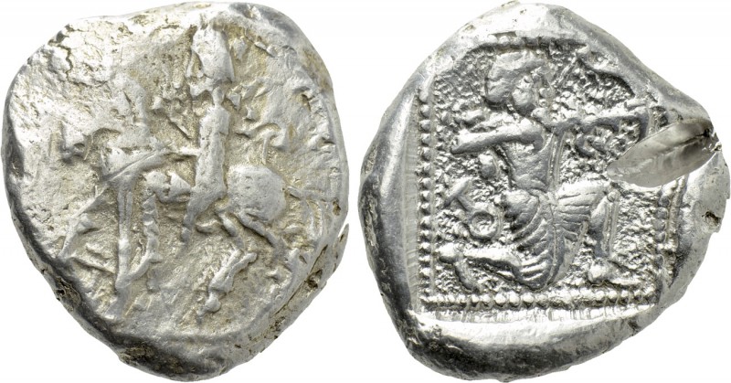 CILICIA. Tarsos. Stater (Circa 425-400 BC). 

Obv: Satrap, holding flower, rid...