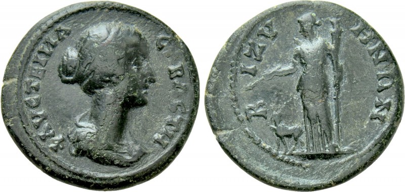 THRACE. Bizya. Faustina II (Augusta, 147-175). Ae. 

Obv: ΦΑVСΤΕΙИΑ СΕΒΑСΤΗ. ...