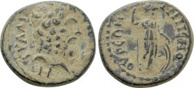 PHRYGIA. Grimenothyrae. Pseudo-autonomous. Time of Trajan (98-117). Ae. Loukios Tullios Per-, magistrate.