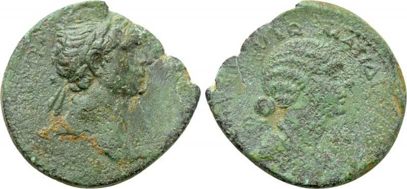 CILICIA. Anazarbus. Trajan with Matidia (98-117). Ae. Dated CY 132 (113/4). 

...