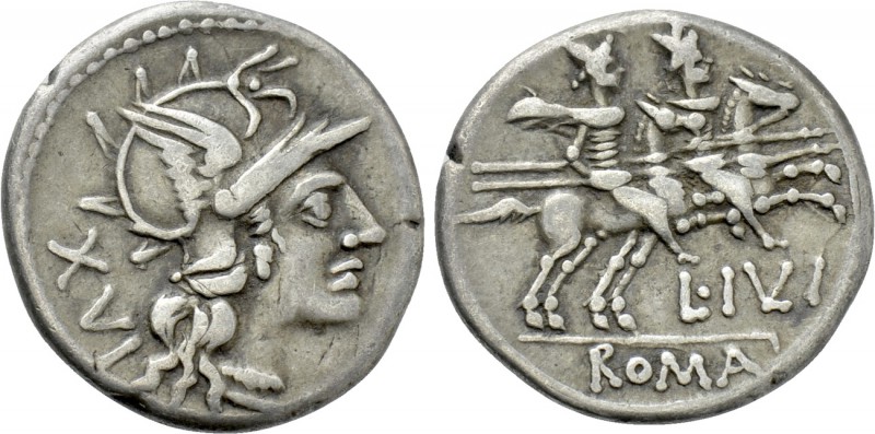 L. JULIUS. Denarius (141 BC). Rome. 

Obv: Helmeted head of Roma right; XVI (m...