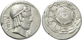 M. CAECILIUS Q.F. Q.N. METELLUS. Denarius (82-80 BC). Rome.