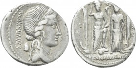 CN. EGNATIUS CN.F. CN.N. MAXSUMUS. Denarius (76 BC). Rome.